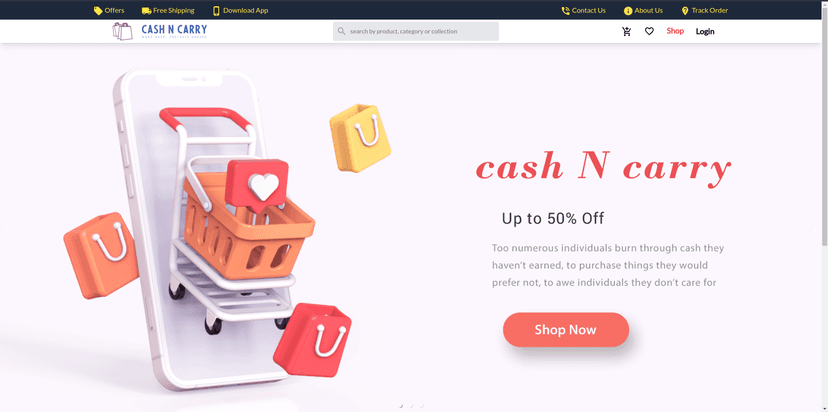 Cash N Carry | Ecomm store