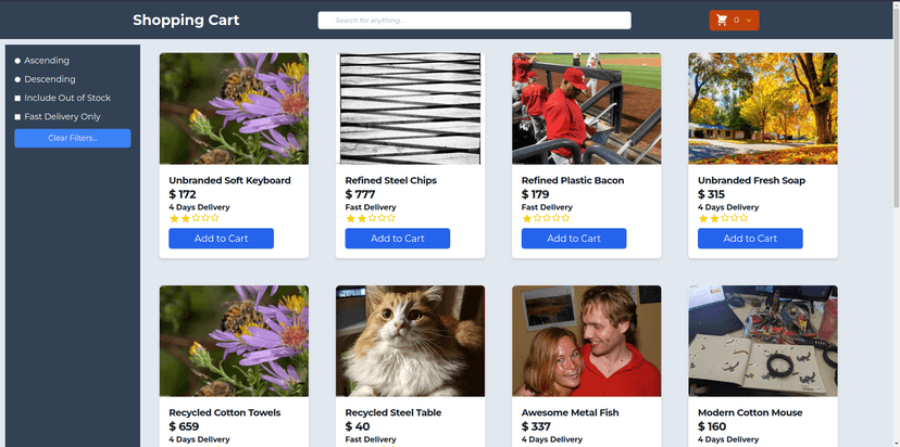 Shopping Cart App with Context API